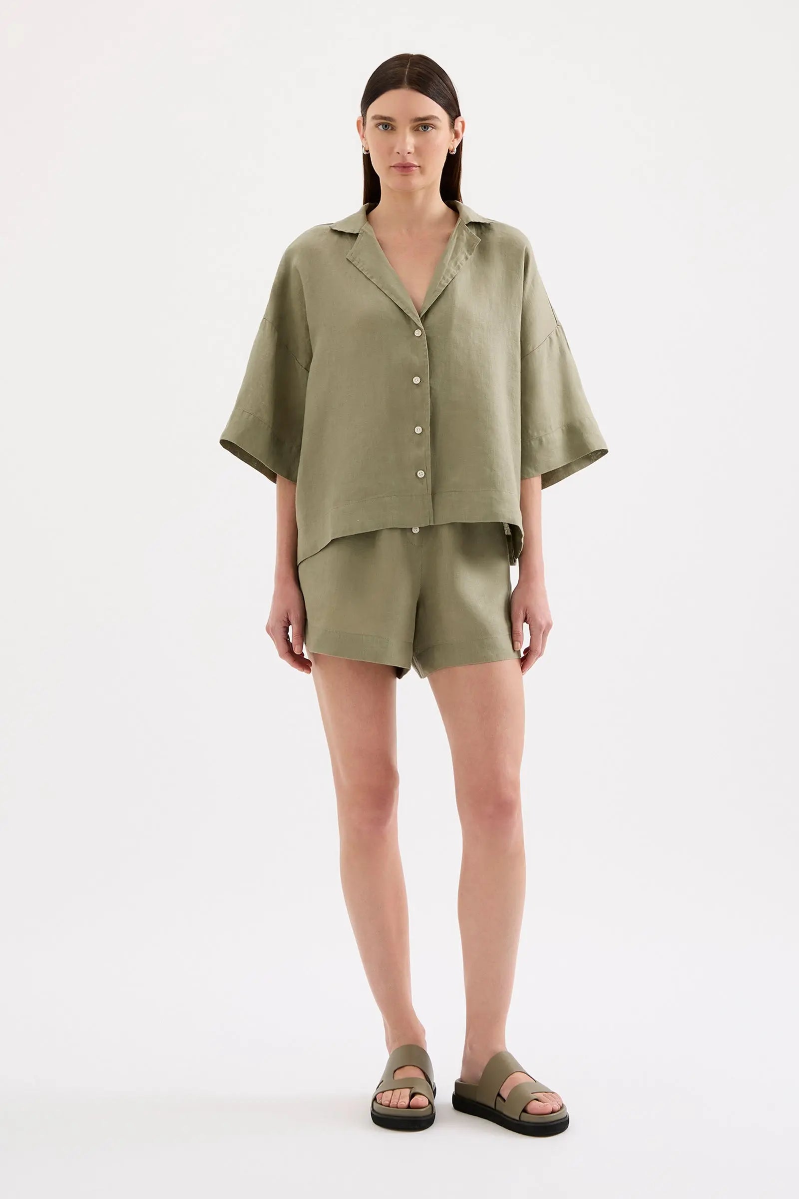Lounge Linen Shirt Nude Lucy