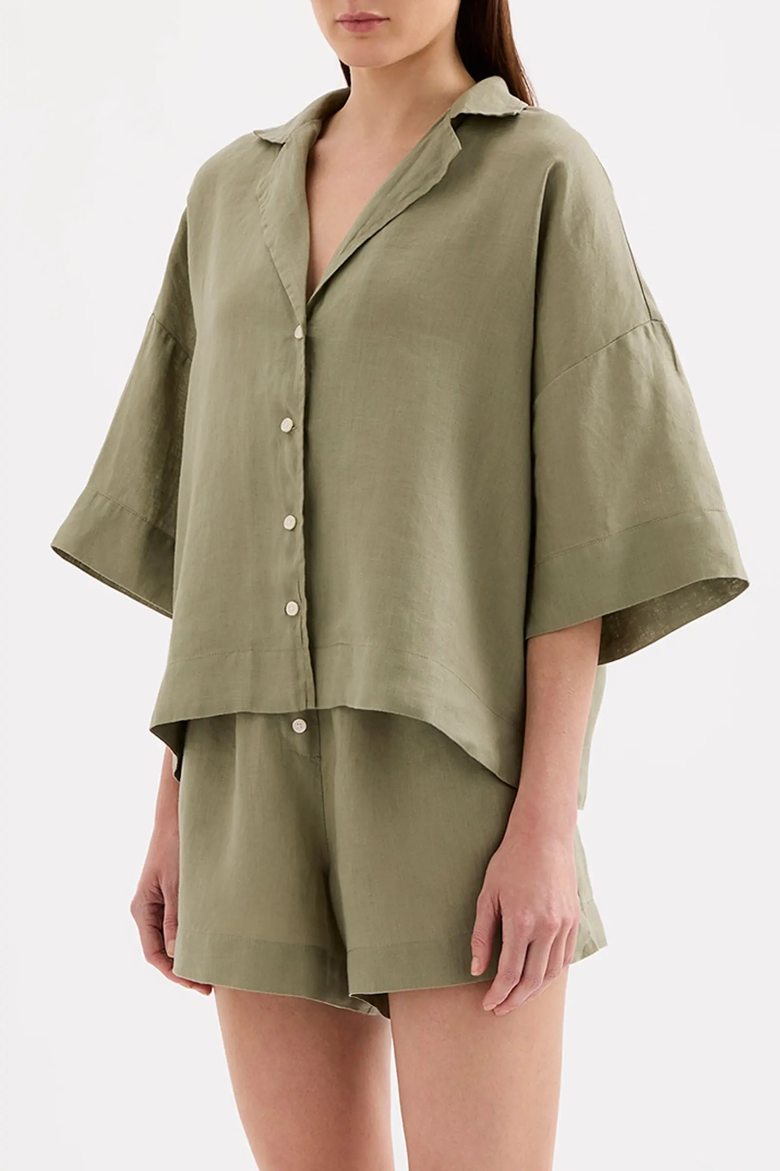 Lounge Linen Shirt Nude Lucy