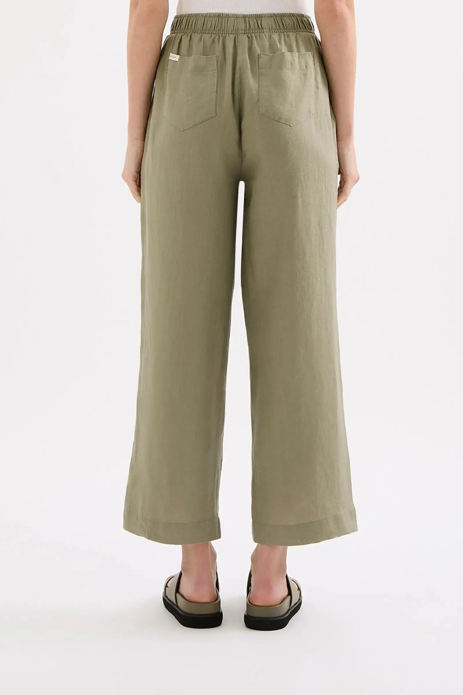 Lounge Linen Crop Pant Nude Lucy