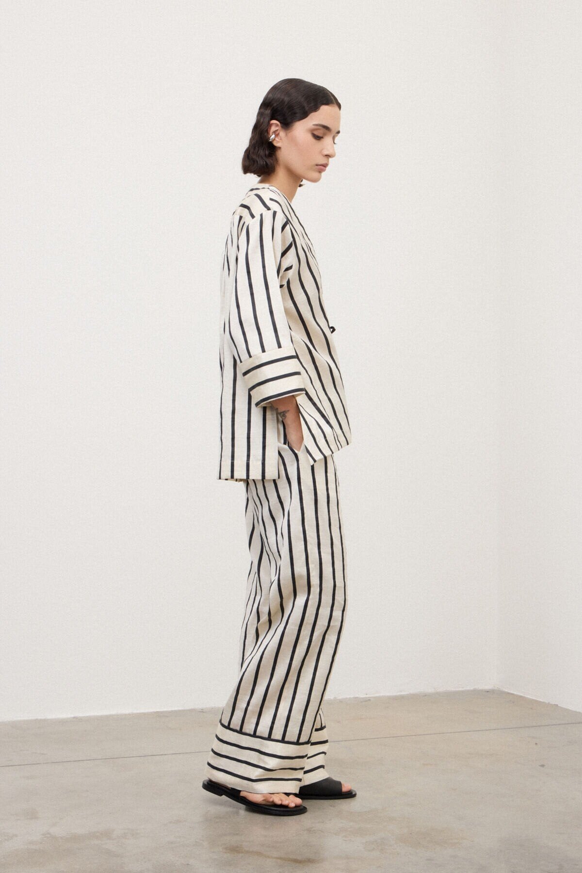 Linen Blend Palazzo Pant