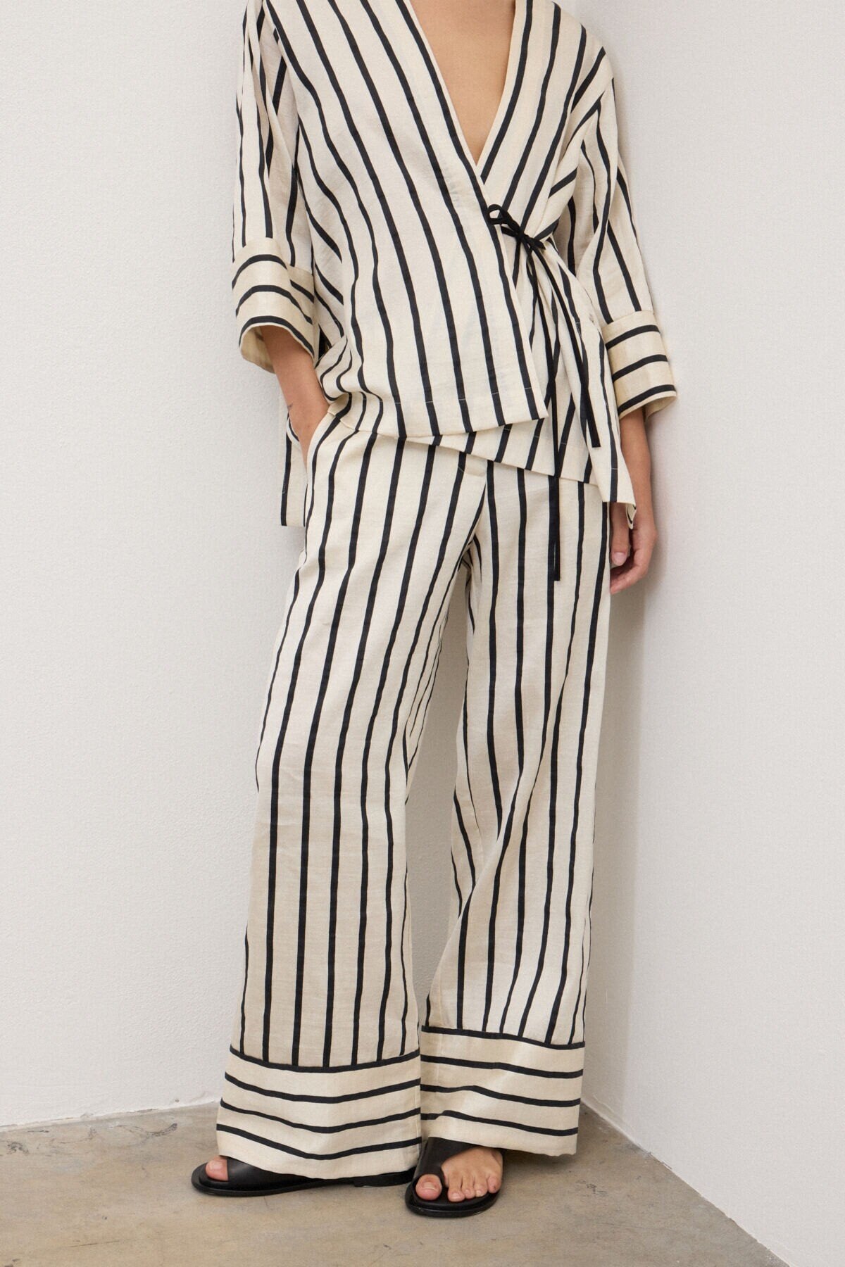 Linen Blend Palazzo Pant
