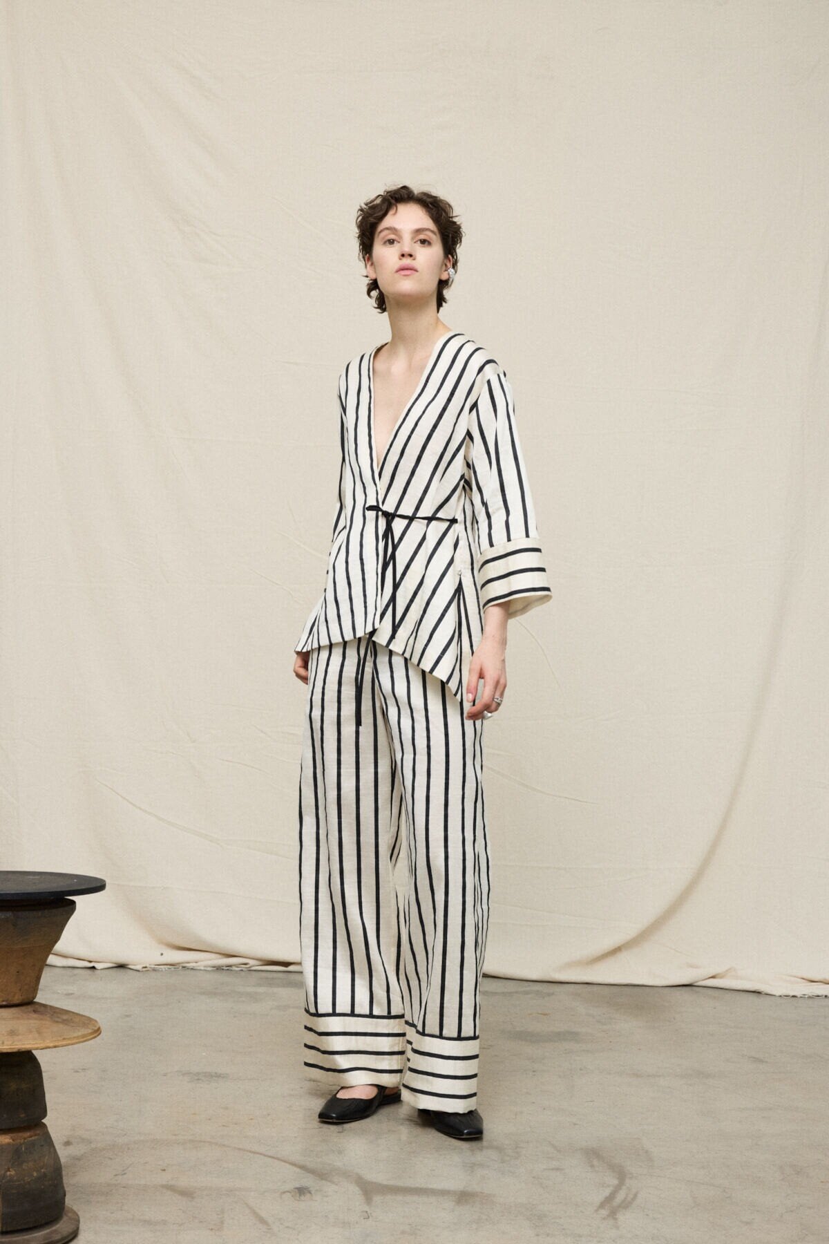Linen Blend Palazzo Pant