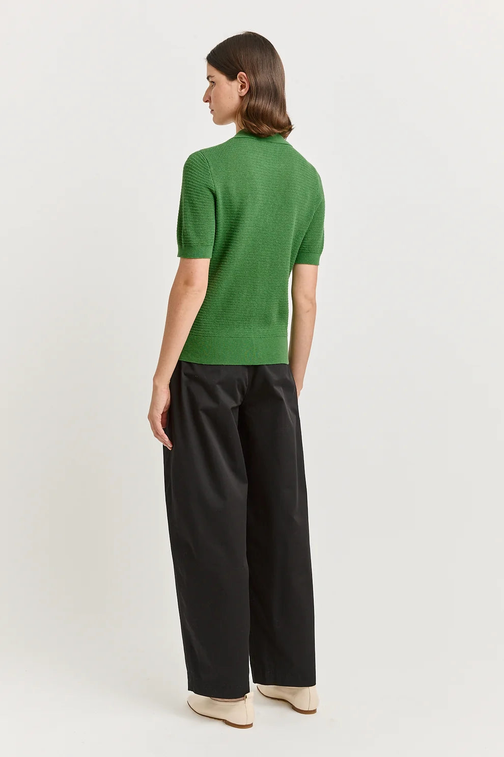 Grain Stitch Button Polo