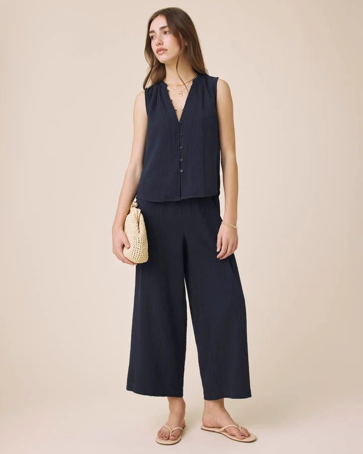Ava Gauze Button Tank