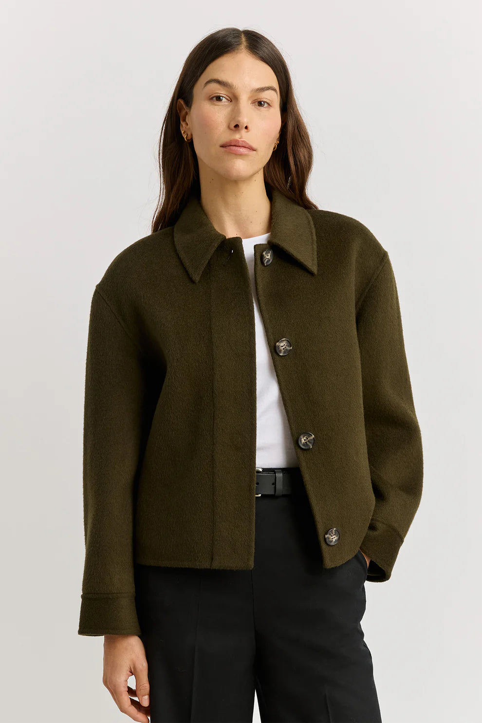 Button Front Wool Jacket