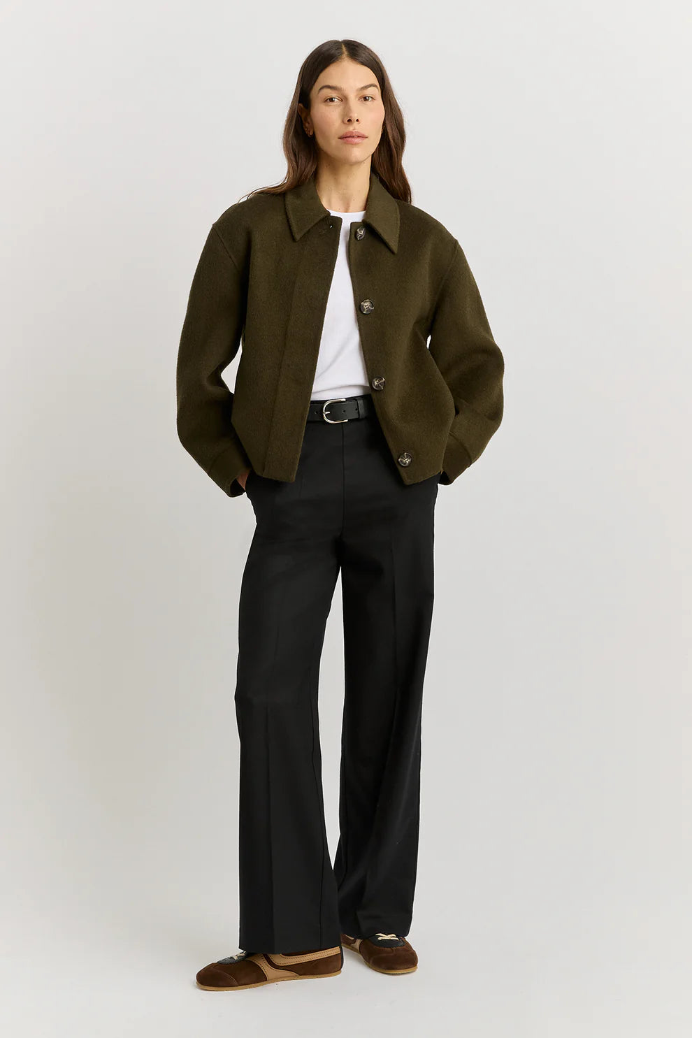 Button Front Wool Jacket
