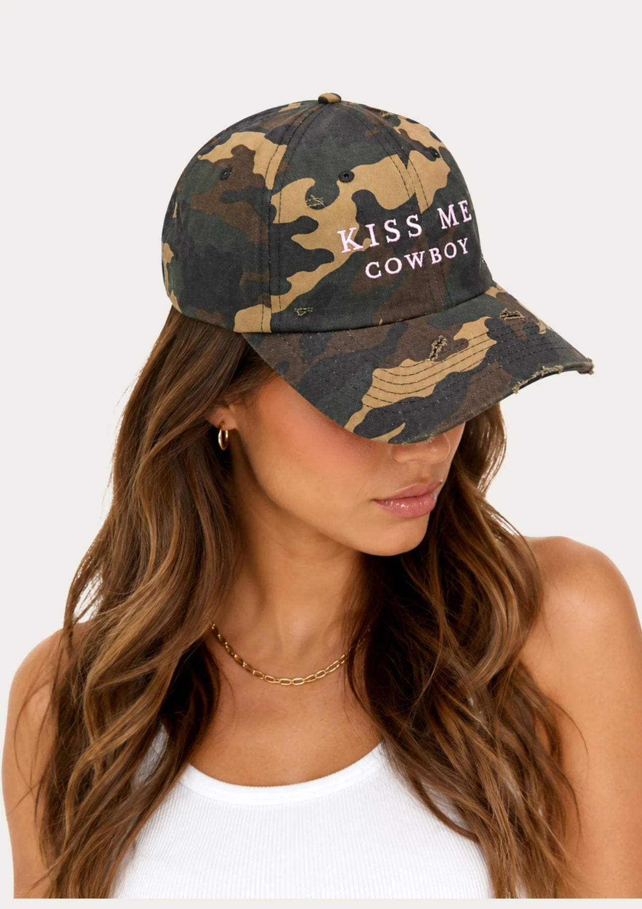 Camo Kiss Me Cowboy Cap