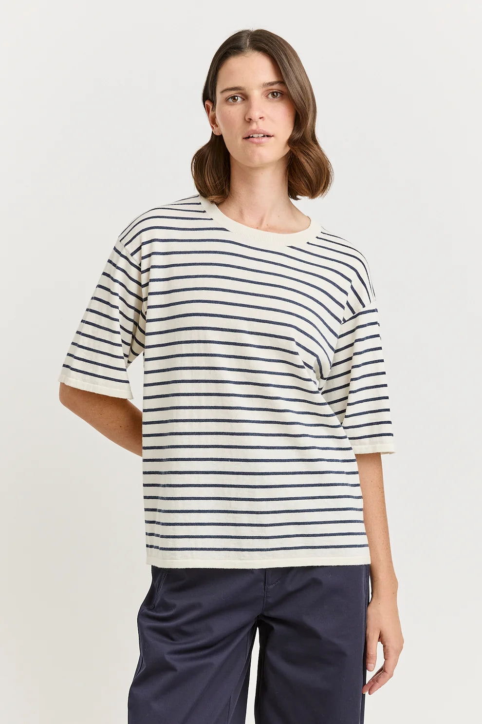 Relaxed Stripe Knit Tee
