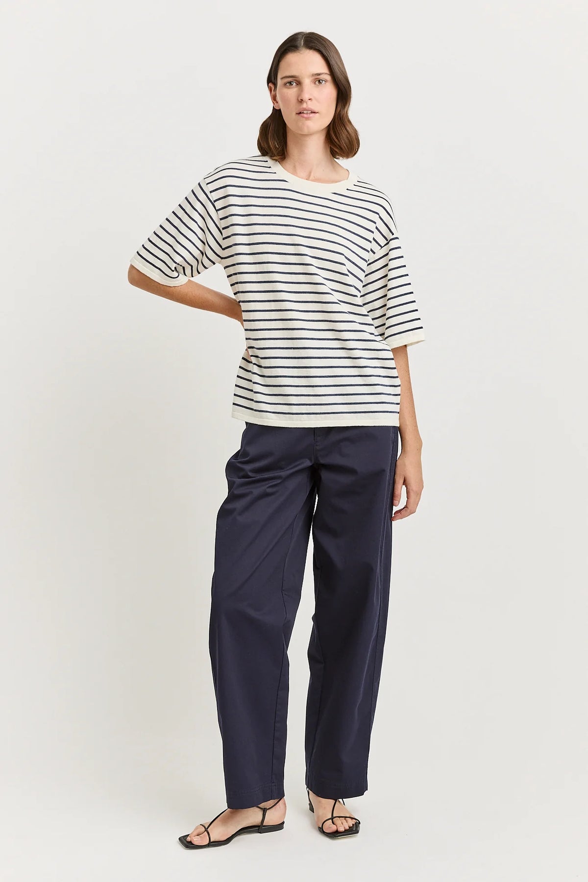 Relaxed Stripe Knit Tee