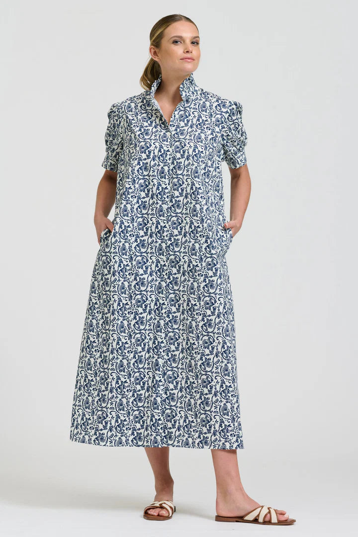 Anais Frill Collar Longline ShirtDress
