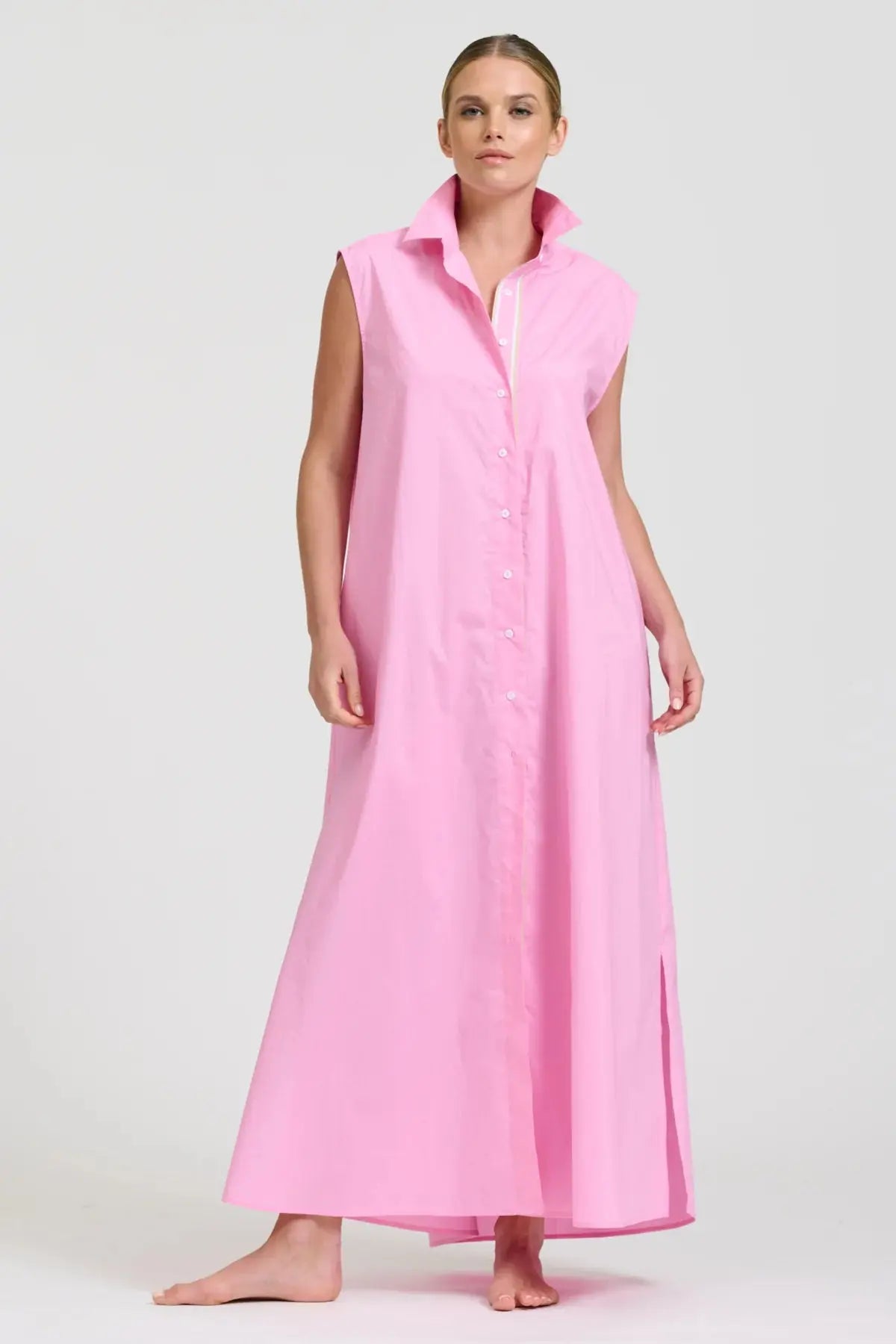 The Sabine Sleeveless Longline Shirtdress Shirty